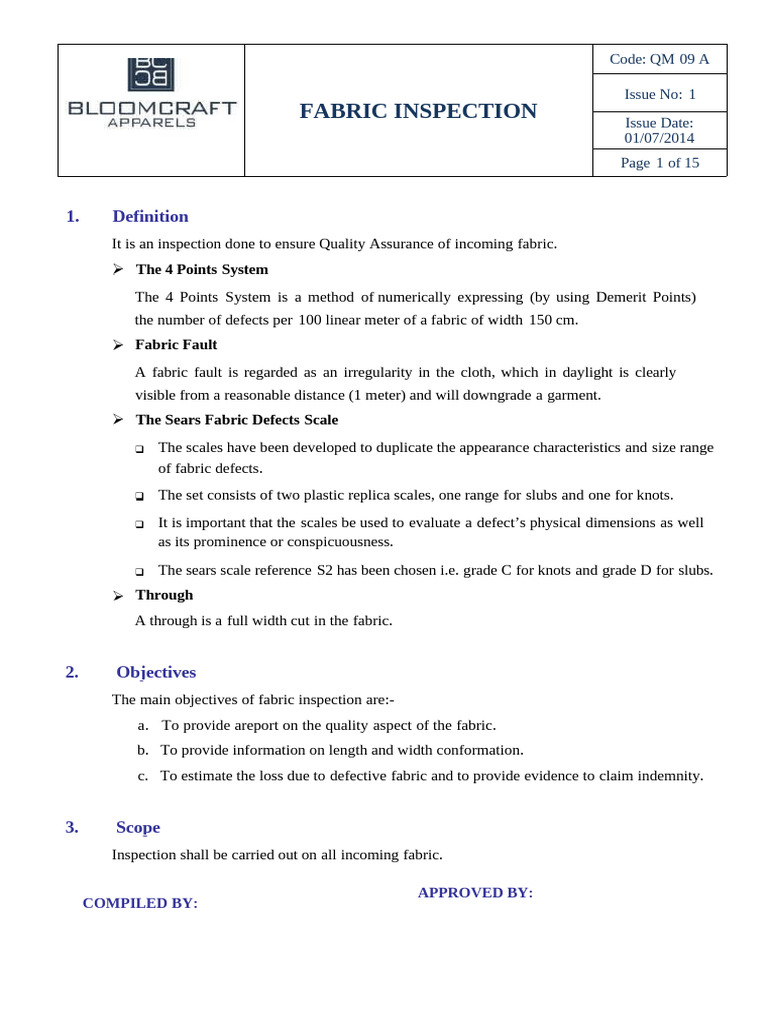 Fabric Inspection Quality Assurance Guide | PDF | Color | Textiles