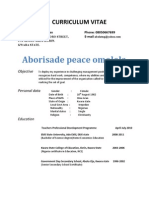 Aborisade Peace Omolola: Curriculum Vitae