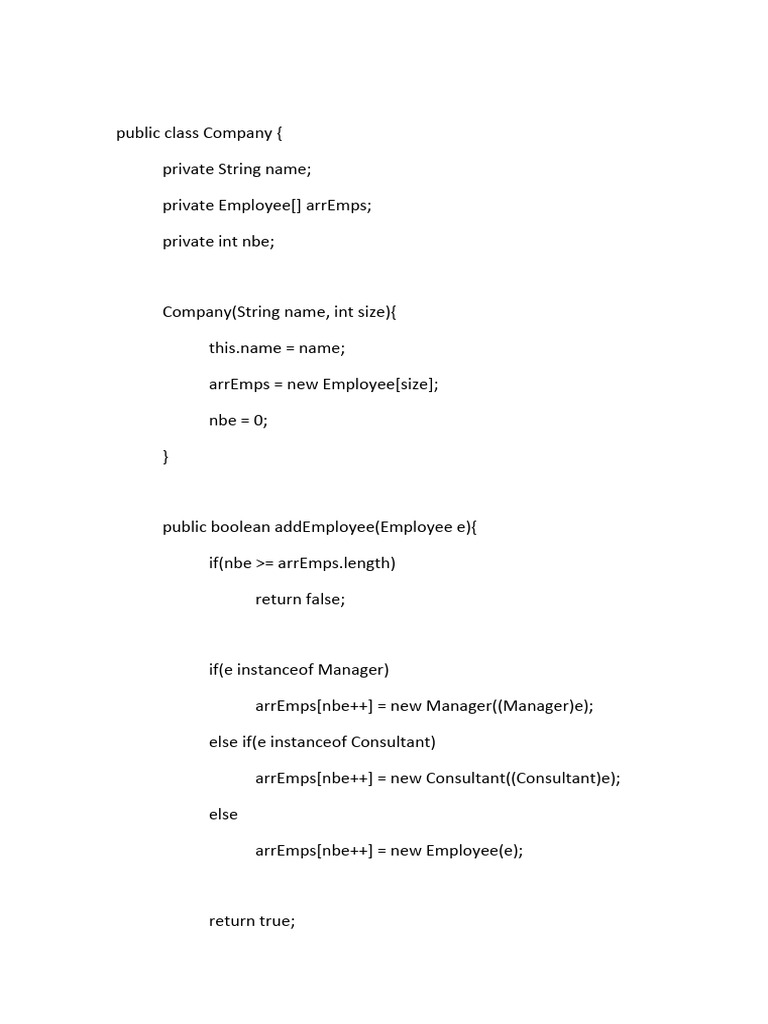 Java Company Employee Management System | PDF | Mathematical Logic ...