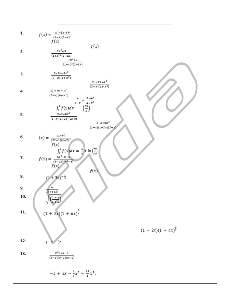 Binomial Expansion & Partial Fractions Worksheet | PDF | Chess Theory ...
