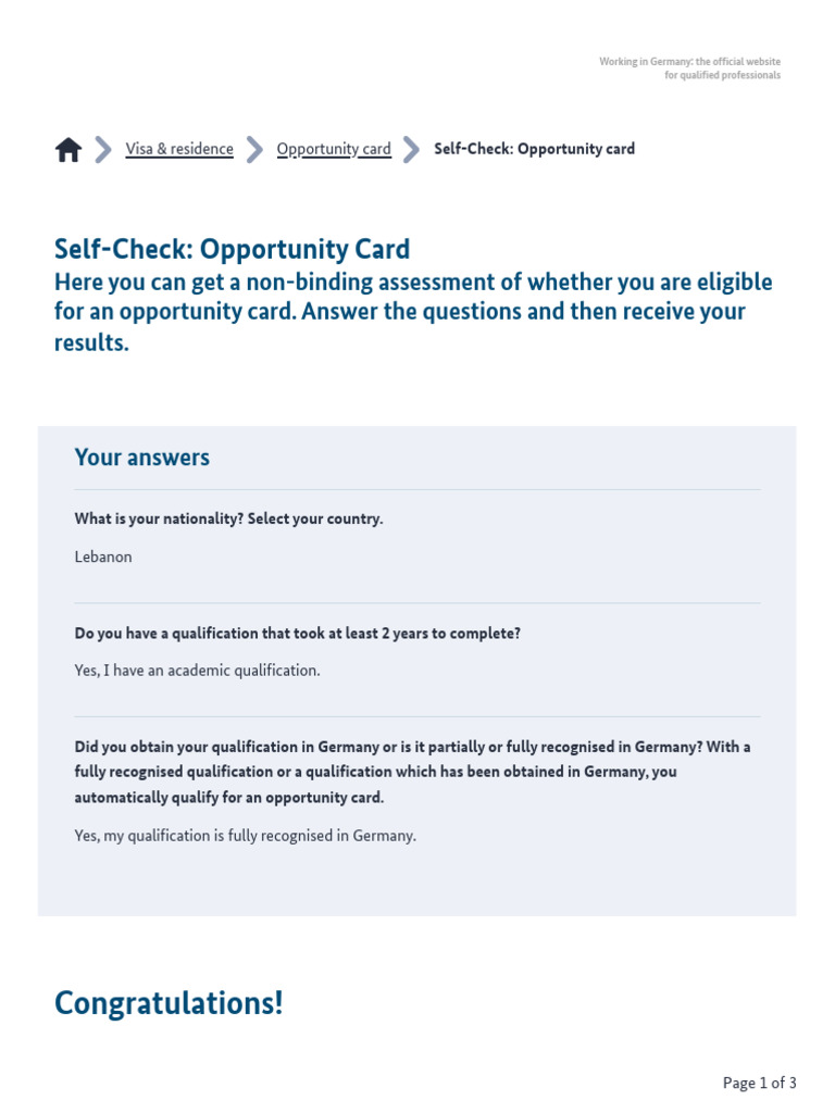 Self Check Opportunity Card | PDF | Government And Personhood