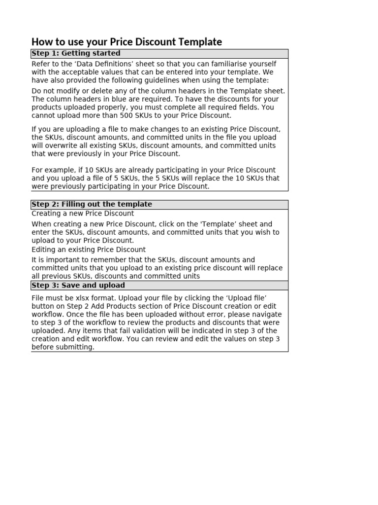 Price Discount Template Guide | PDF | Computing | Computer Programming