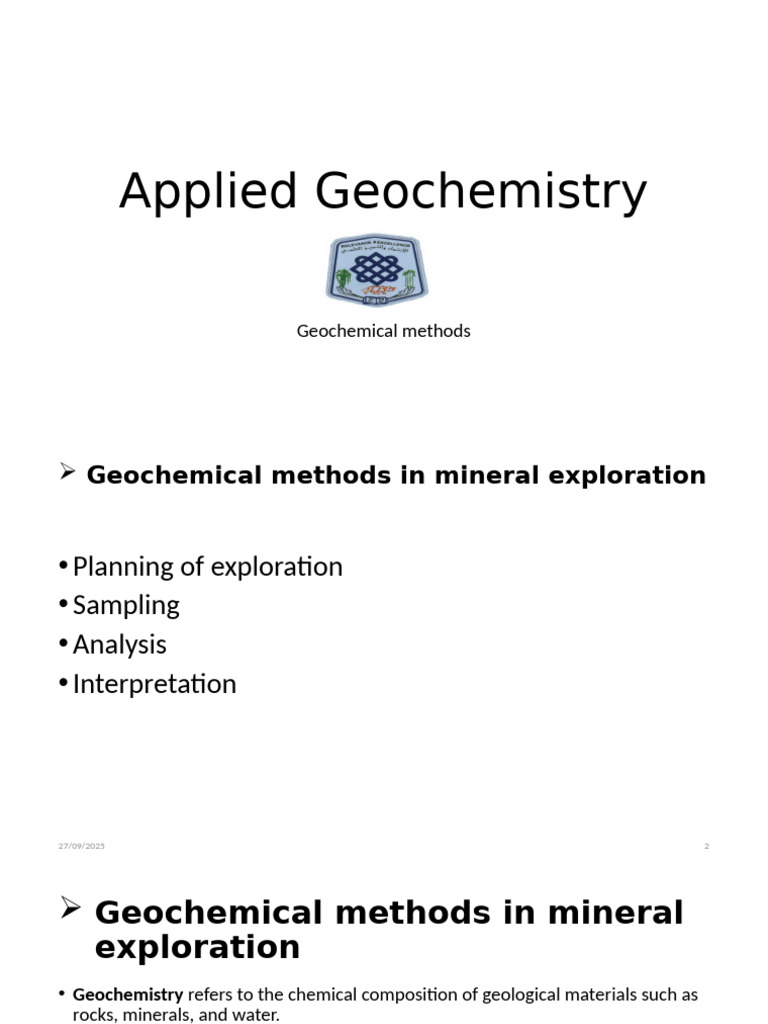 Geochemical Methods for Mineral Exploration | PDF | Geochemistry ...