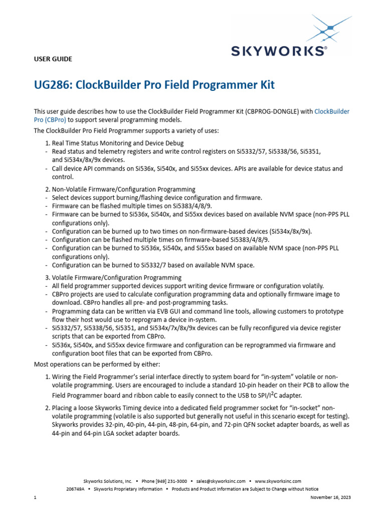 ClockBuilder Pro Programmer Guide | PDF | Computer Programming | Computing