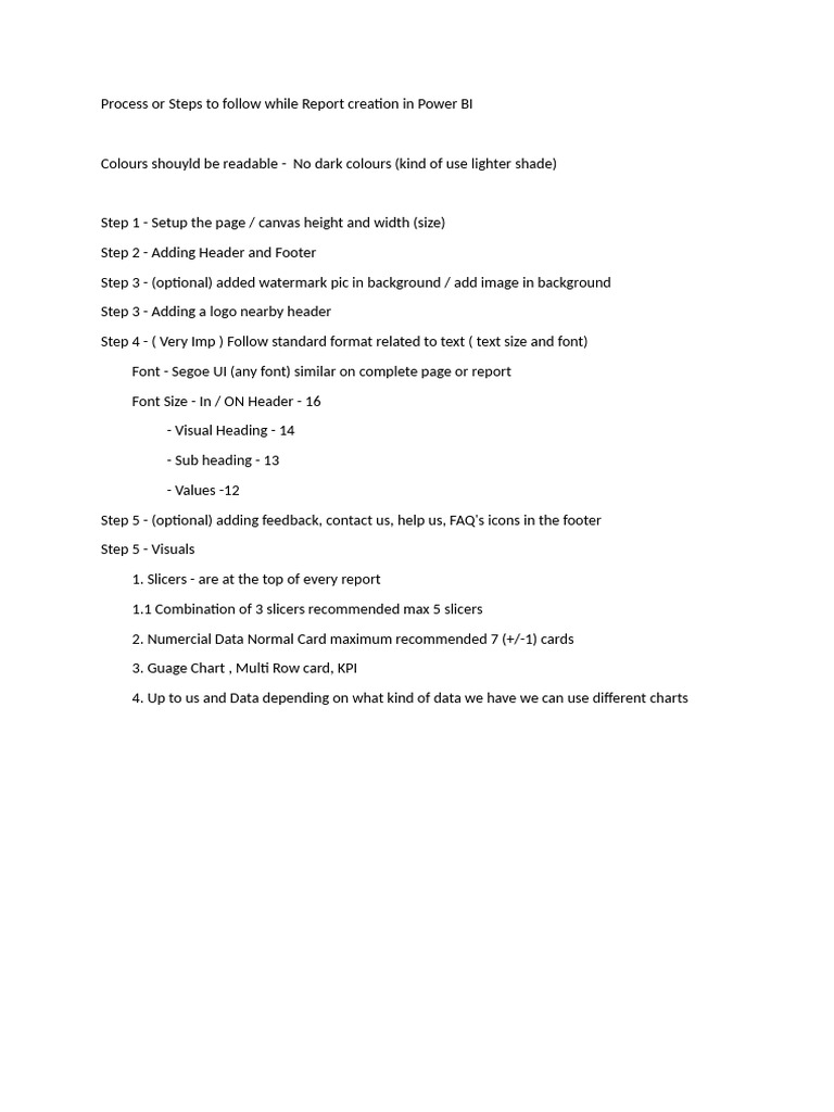 Power BI Report Creation Steps Guide | PDF