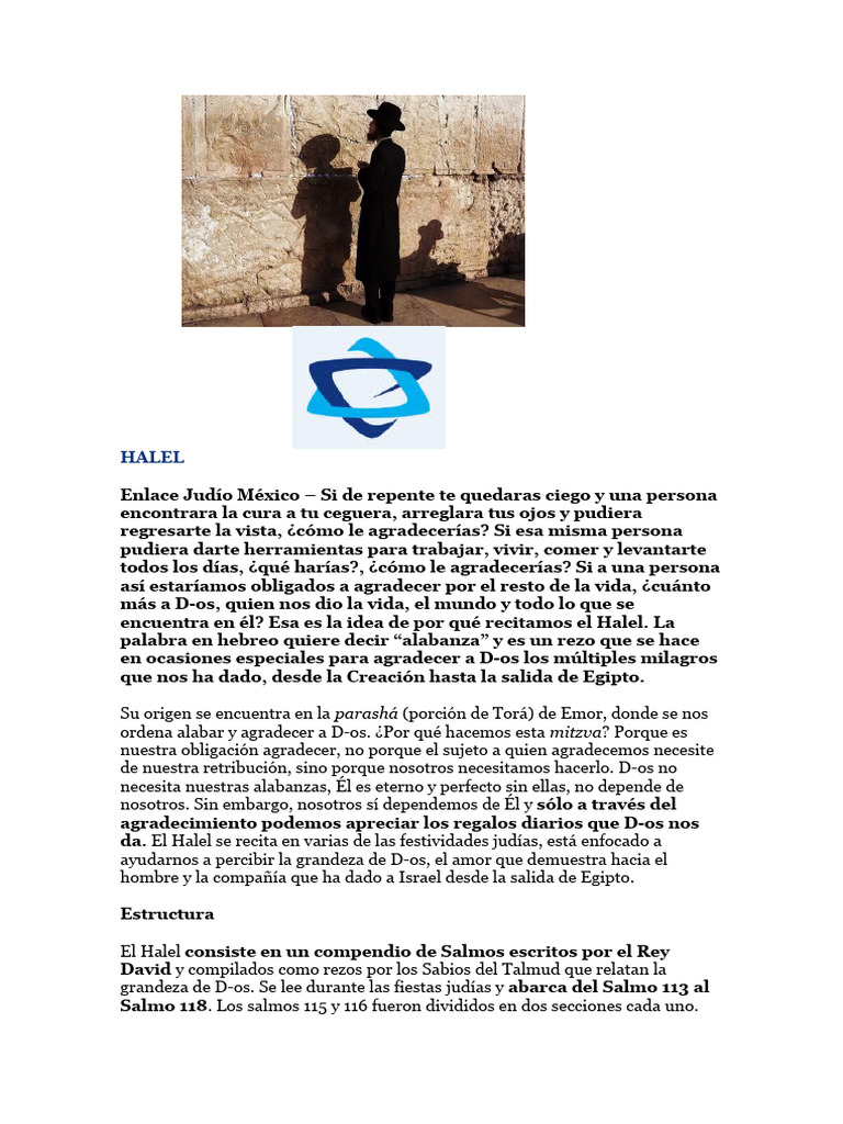 Significado y Estructura del Halel Judío | PDF | Fiestas judías | Salmos