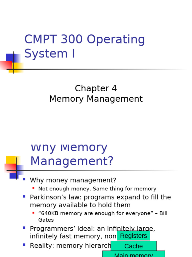 Memory Management in Operating Systems | PDF | Computer Memory ...