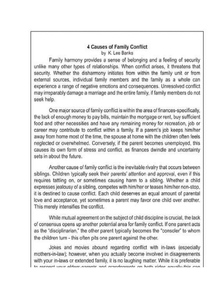Family Conflict | PDF