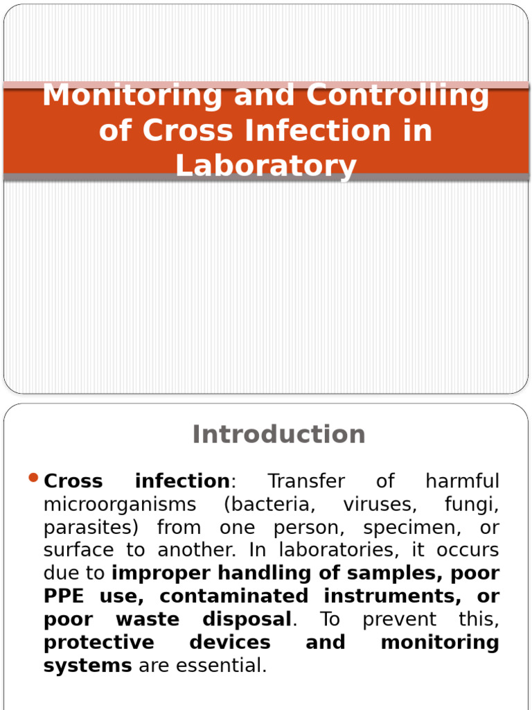 Cross Infection Control in Labs | PDF | Disinfectant | Personal ...