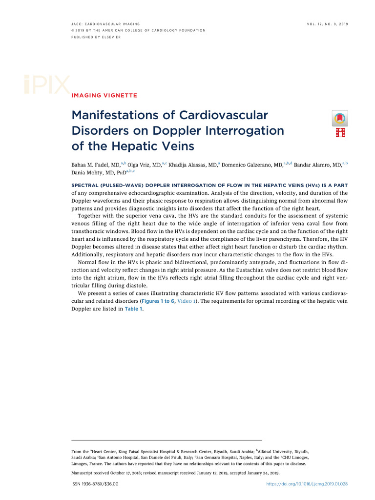 Hepatic Vein Doppler Insights | PDF | Diastole | Atrium (Heart)