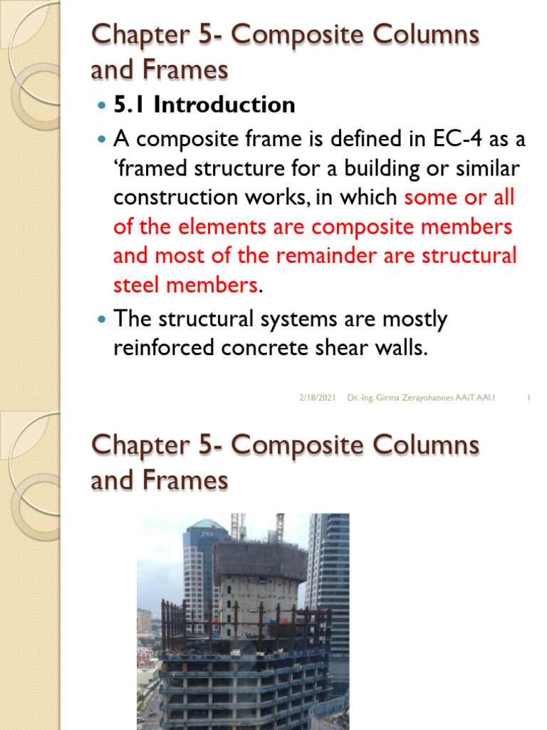 Composite Columns and Frames Overview | PDF | Buckling | Bending