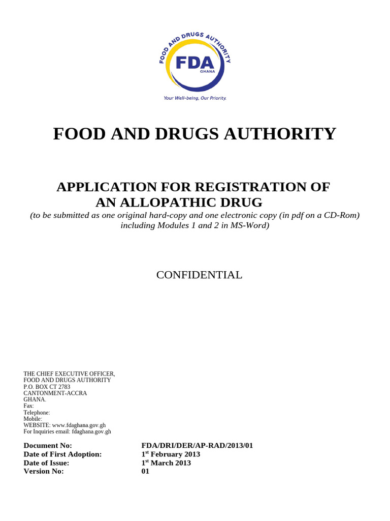 CTD Format for Drug Registration Application | PDF | Food And Drug ...