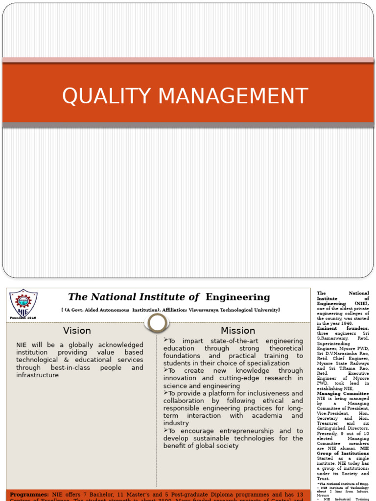 Quality Management Course Overview | PDF | Six Sigma | Customer ...