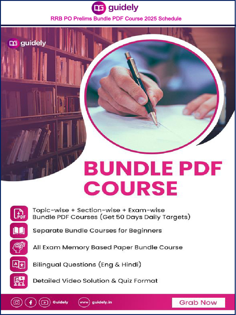 RRB PO Prelims 2025 Course Schedule | PDF | Probability Density ...