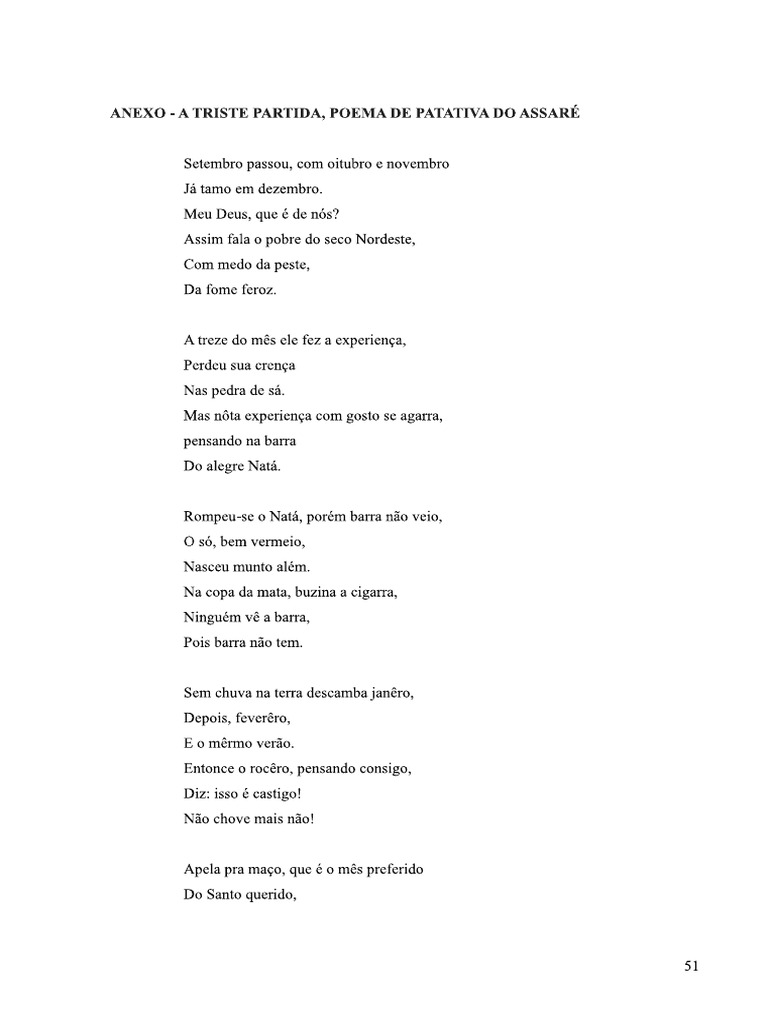 A Triste Partida (Patativa Do Assaré) | PDF