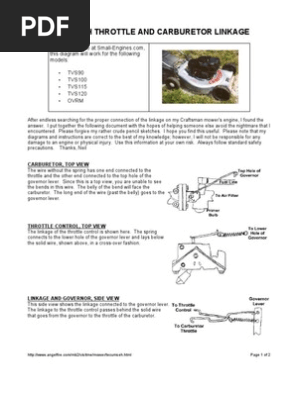 Craftsman eager 1 carburetor linkage diagram sale