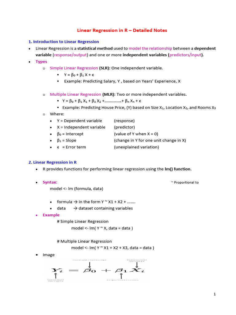 Linear Regression Analysis in R | PDF | Errors And Residuals ...