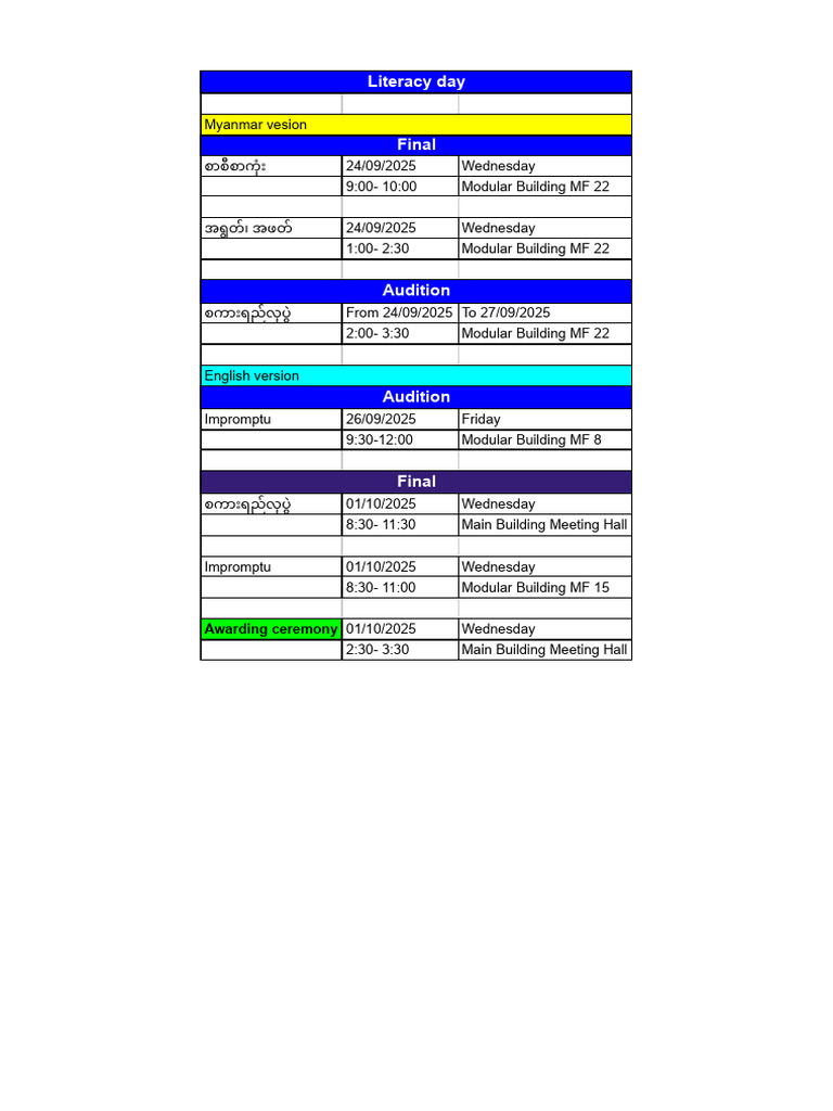 Literacy Competition | PDF