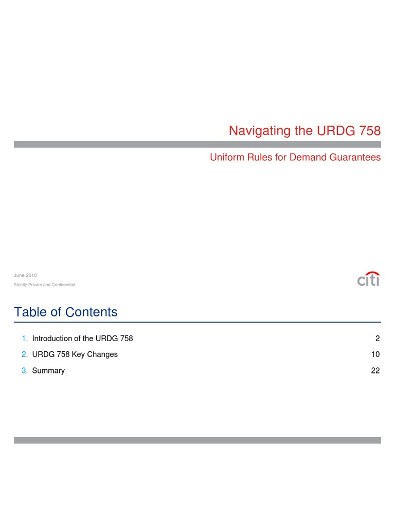 Navigating The URDG 758: Uniform Rules For Demand Guarantees | PDF ...
