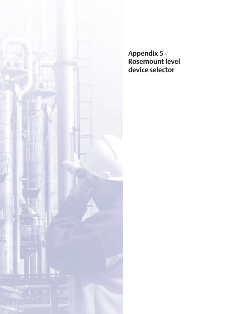 Rosemount Level Device Selector Guide | PDF | Natural Gas Processing ...