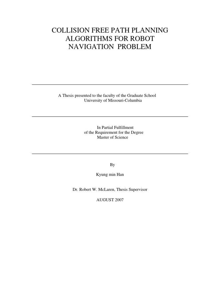 Collision Free Path Planning Algorithms For Robot Navigation Problem ...