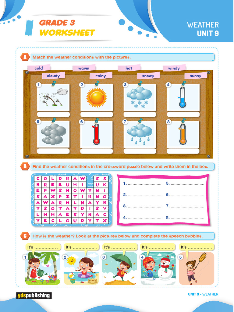 Grade 3 Weather Worksheet Activities | PDF | Weather | Chess Openings