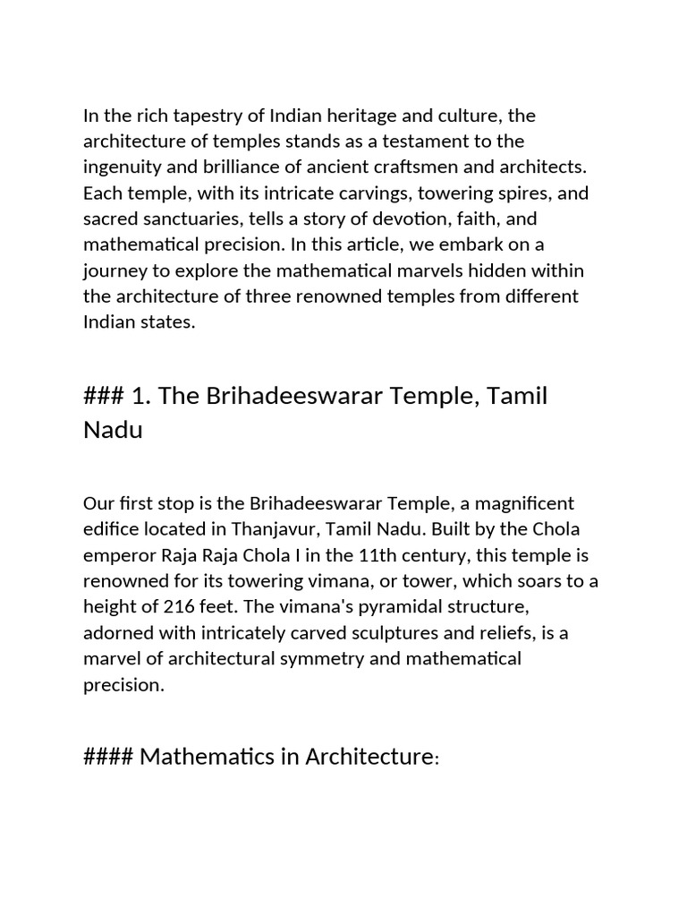 Mathematics in Odisha's Sun Temple | PDF | Temple | Geometry