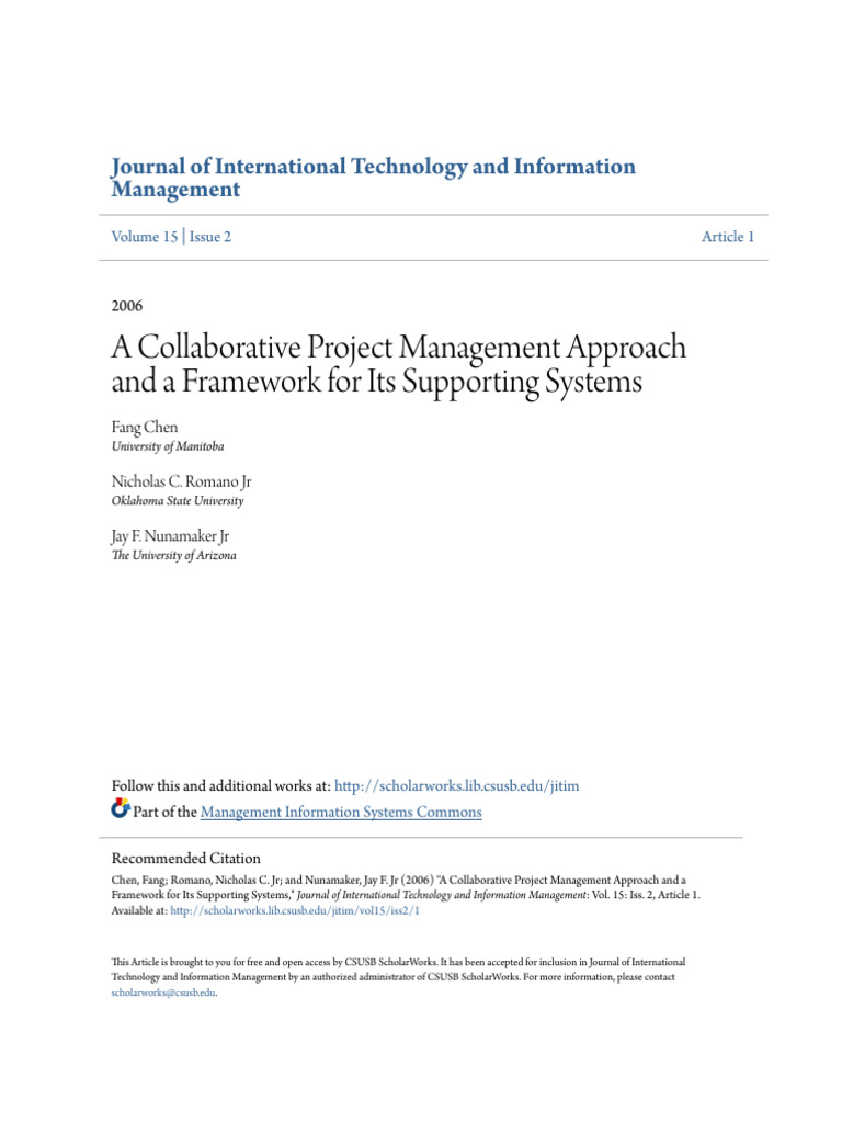 Collaborative Project Management Framework | PDF | Project Management ...