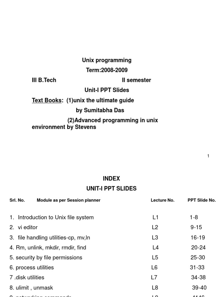UNIX Unit-1 | PDF | Computers