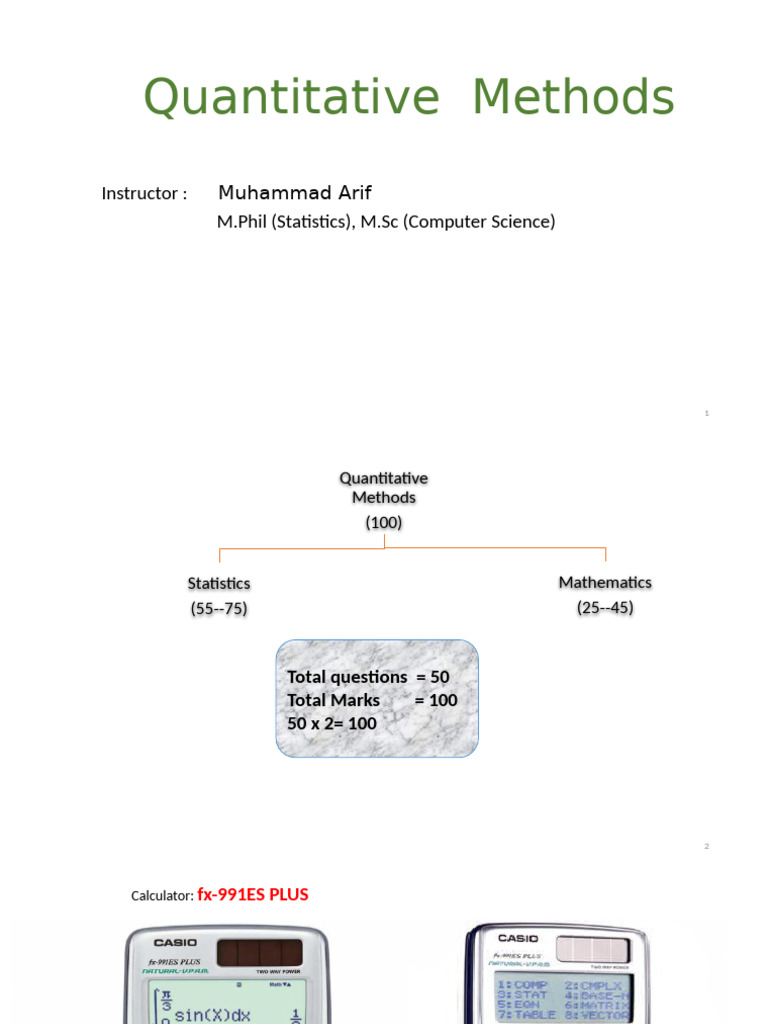 Understanding Quantitative Methods in Statistics | PDF | Level Of ...