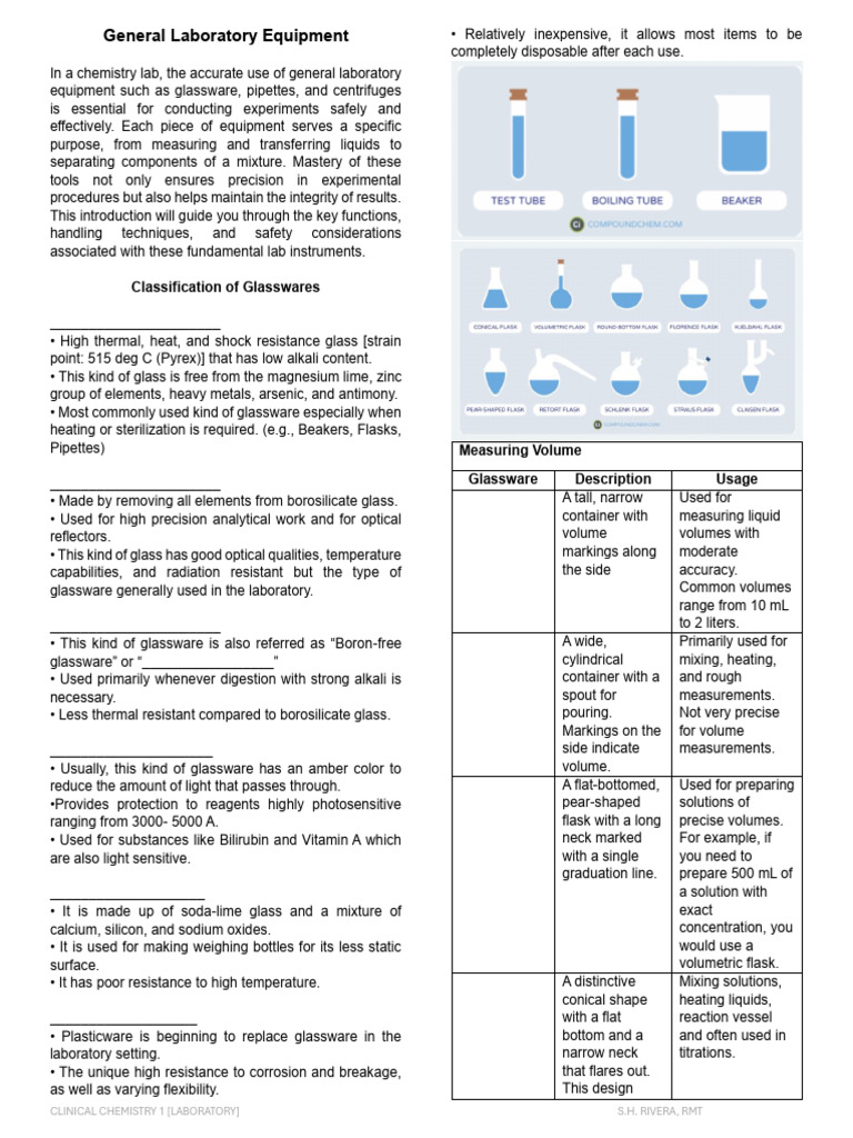 Week 3 Laboratory Equipment 1 | PDF