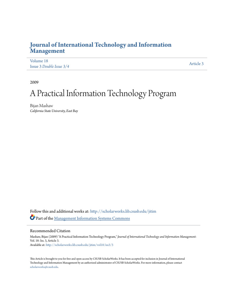 Practical IT Program Framework | PDF | Outsourcing | Databases