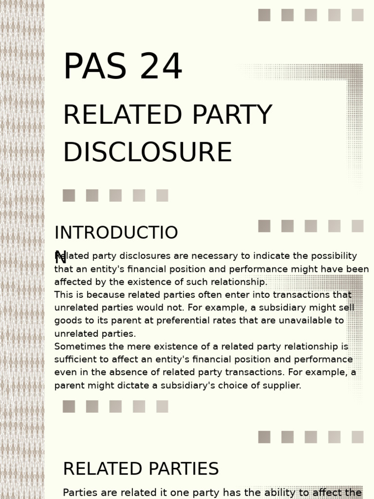 Understanding Related Party Disclosures | PDF | Subsidiary | Equity ...