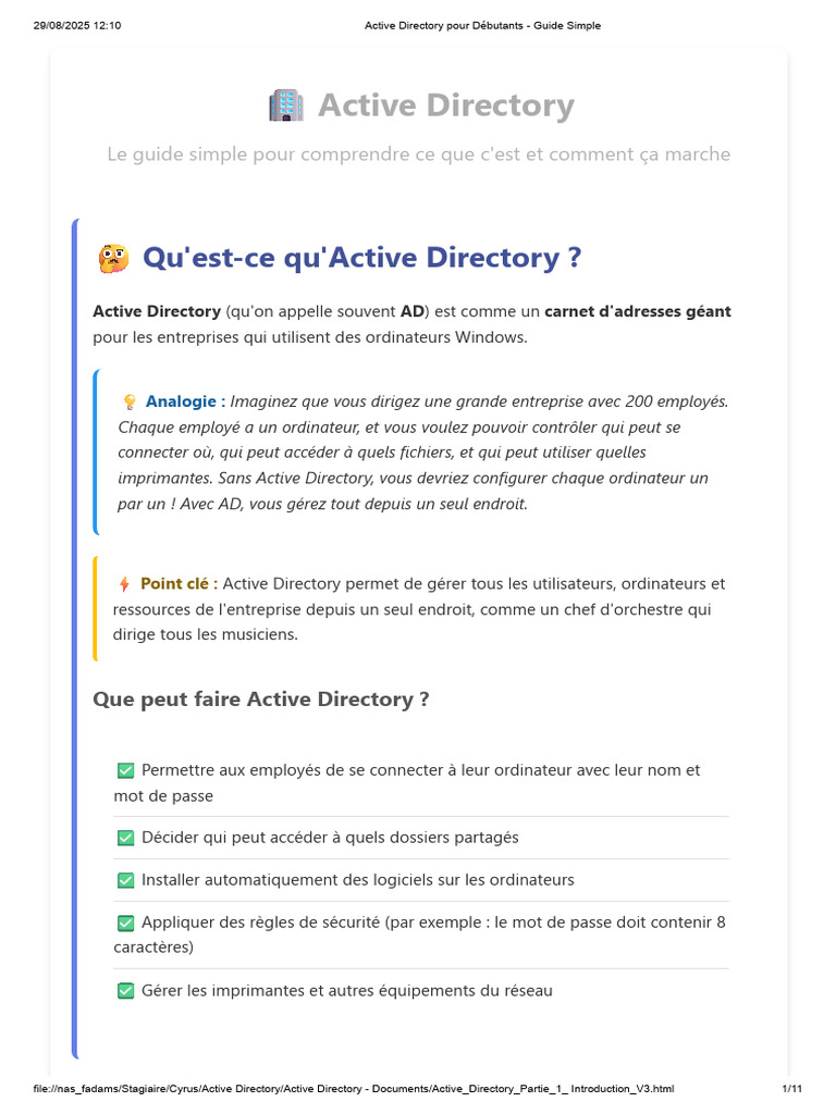 Introduction à Active Directory pour Débutants | PDF | Active Directory ...