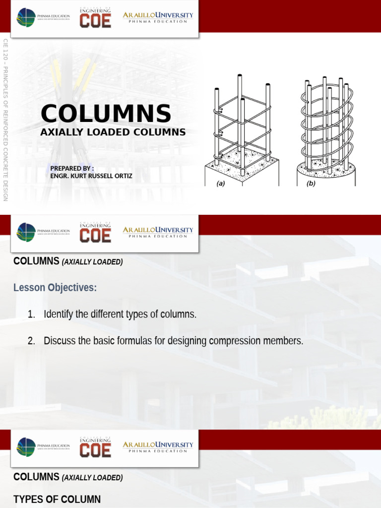 Axially Loaded Column Design Guidelines | PDF | Column | Prestressed ...