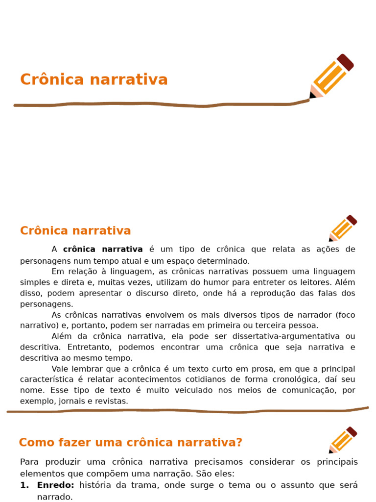 Crônica Narrativa: Estrutura e Exemplos | PDF | Narrativa