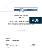 Logistika U Saobraćaju-Novi Aspekti Poslovne Politike Špediterskog Logističkog Operatora