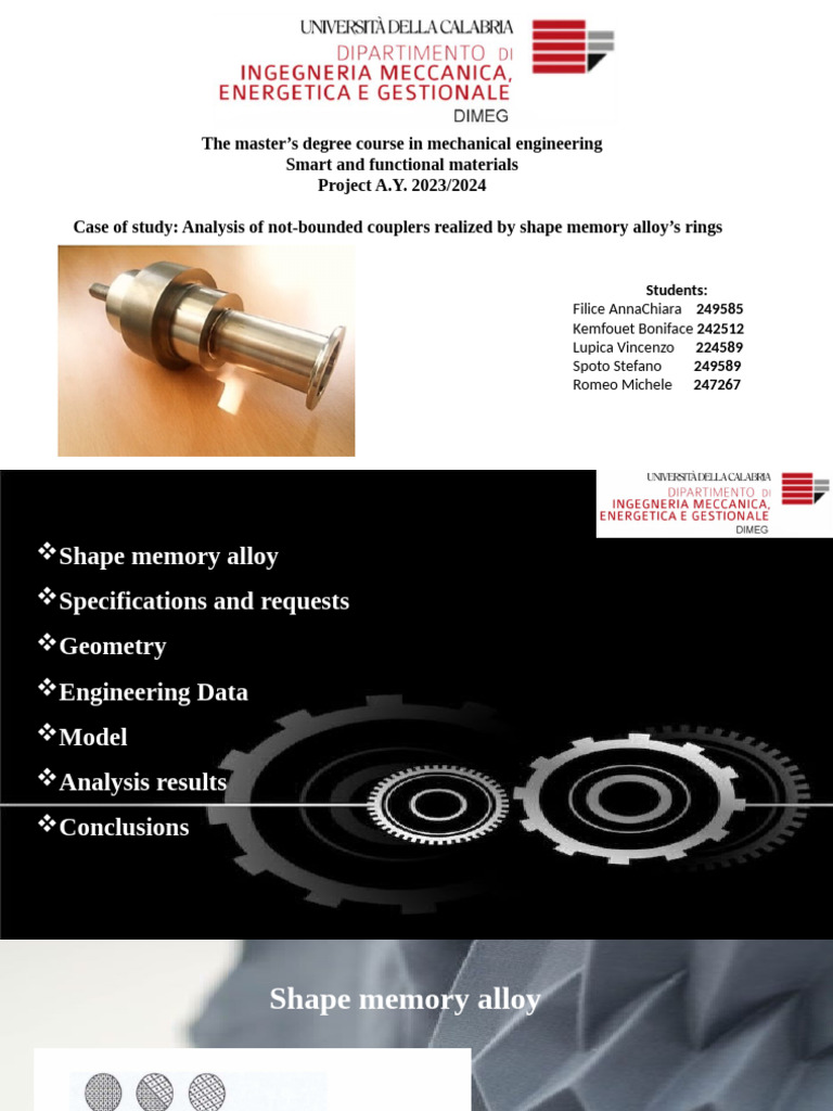 Shape Memory Alloy Couplers Analysis | PDF | Shape Memory Alloy ...