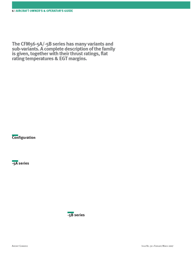 Issue 50 Cfm56 5a 5b Specs | PDF | Propulsion | Aircraft