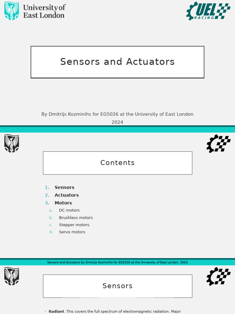 Overview of Sensors and Actuators | PDF | Electric Motor ...