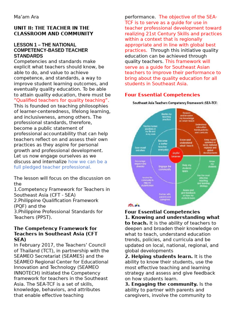 Teacher Competency Standards in SEA | PDF | Learning | Teachers