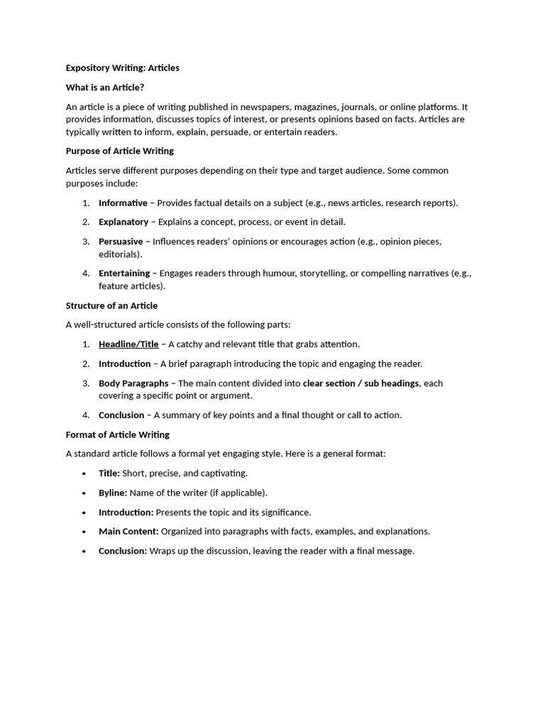 Essential Guide to Article Writing | PDF | Healthy Diet | Diet (Nutrition)