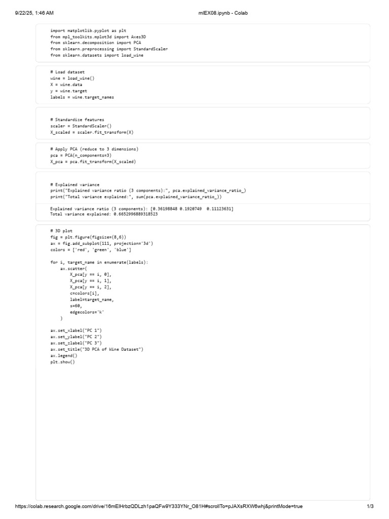 PCA Analysis of Wine Dataset in Python | PDF | Principal Component ...