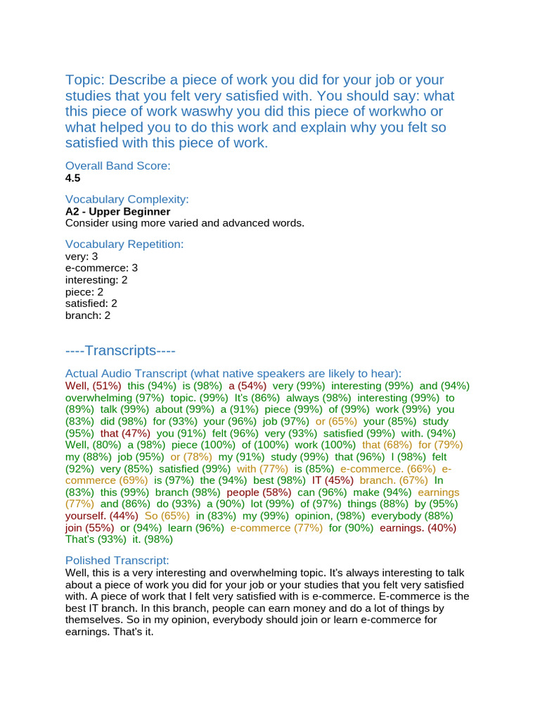 Satisfying E-Commerce Project Experience | PDF | Vocabulary | Communication