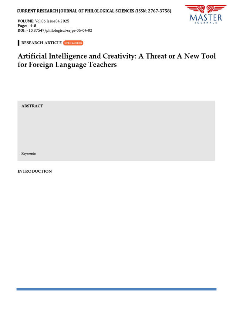 AI's Impact on Creativity in Language Teaching | PDF | Artificial ...