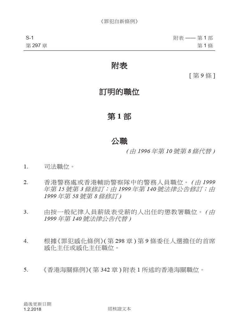 Cap 297 附表 (01!07!2024) (Traditional Chinese) | PDF