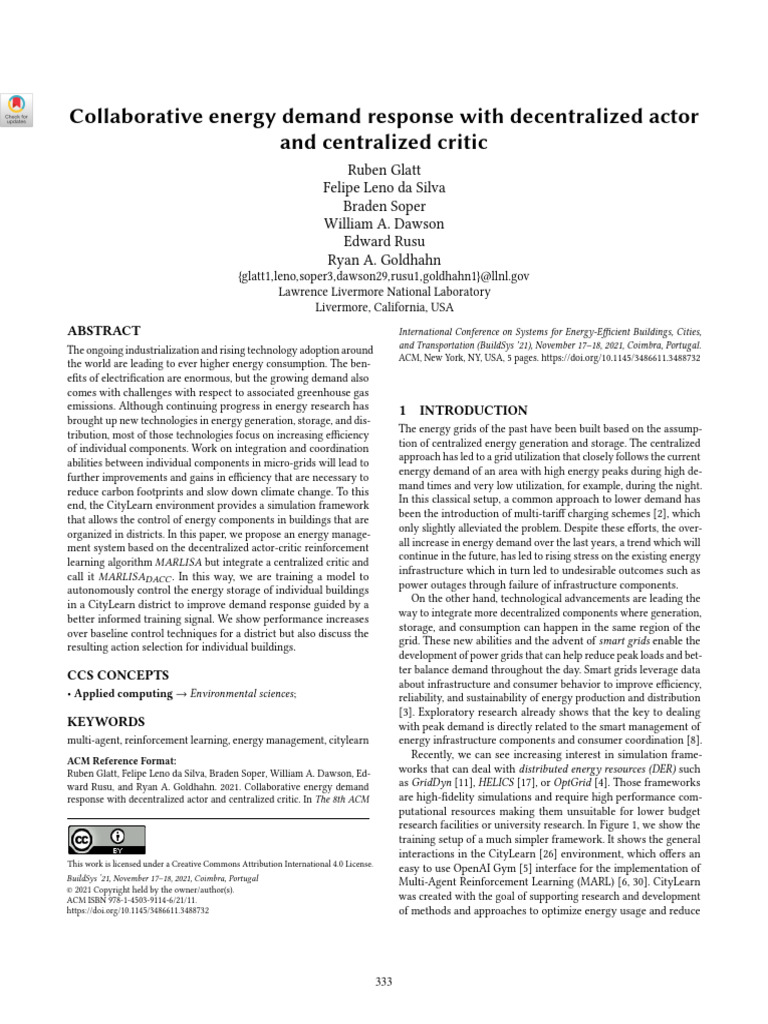 Decentralized Energy Demand Response System | PDF