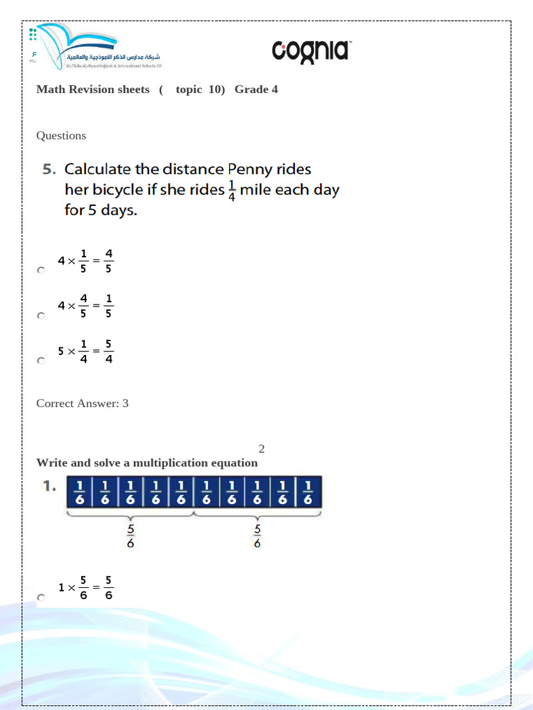 Grade 4 Math Revision Sheets | PDF | Mathematics | Mathematical Objects