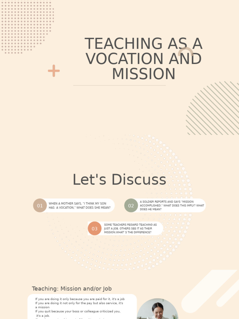 Teaching As A Vocation and A Mission | PDF | Theology | Abrahamic Religions