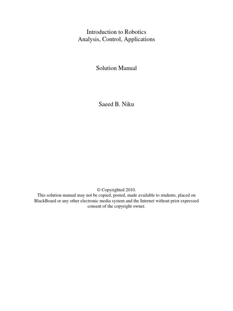 Robotics Solution Manual Overview | PDF | Cartesian Coordinate System ...